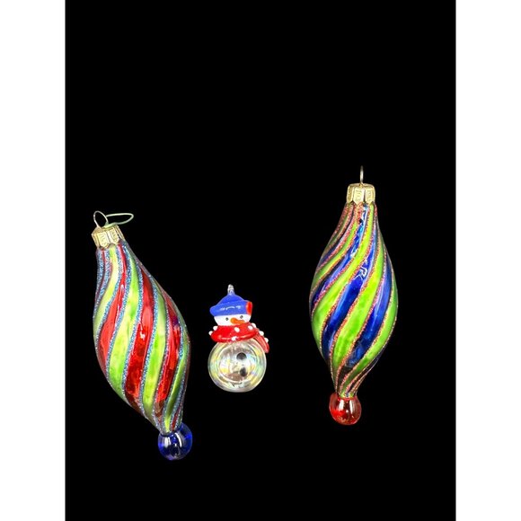 Vtg. Hand-Painted Christmas Ornaments Set Of 11 Santa Head & Glass Balls - Picture 12 of 12